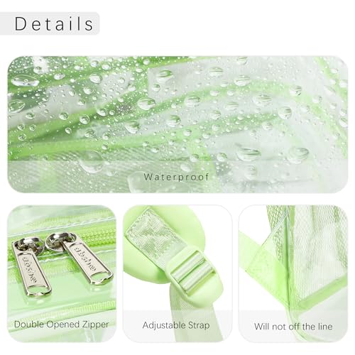 abshoo Large Clear Backpack For Girls Women School Bookbag Heavy Duty Transparent Backpack (Green) - color: Green