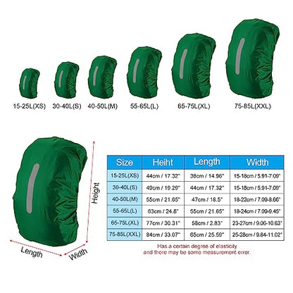 PATIKIL Waterproof Backpack Rain Cover, Non-Slip Backpack Cover with Vertical Reflective Strap Stay Dry for Hiking, Camping, Hunting - color: Dark Green, size: X-Large