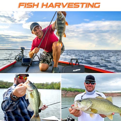 PLUSINNO Fishing Rod, Telescopic Fishing Rod and Reel Combo, Collapsible Travel Fishing Pole Rod Starter Kit, Carbon Fiber Fishing Rods and 12 +1 Bearings Stainless Steel, Fishing Gifts for Men Adults - color: 2PACK Full Kit with Carrier Case, size: 2.4m