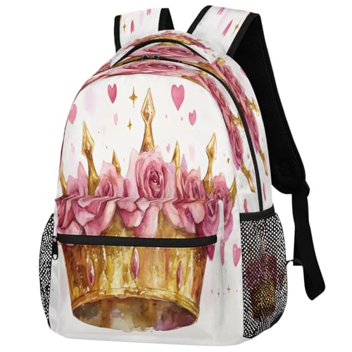 Gold Crown Laptop Backpack for Women 17 inch Backpacks Lightweight Computer Bag Rucksack Casual Daypack Work Travel - color: Multicolor-5