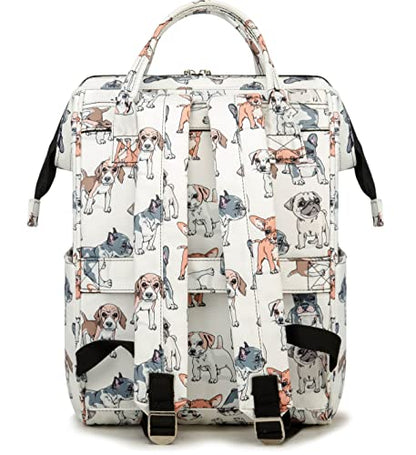 Kinmac Wide Open Style Laptop Backpack College Travel Outdoor Backpack For Laptop Up to 15.6 Inch (Dog) - color: Dog（open Wide）