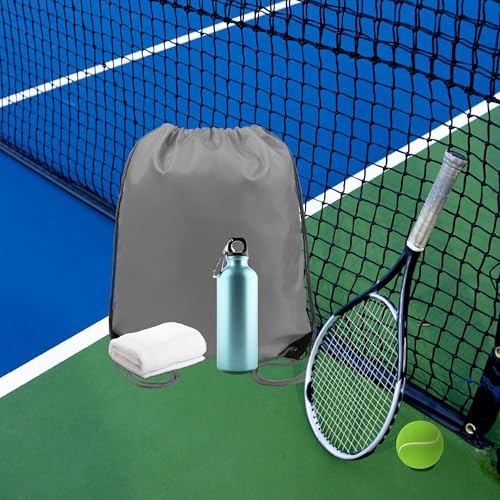 BeeGreen 20 pieces Wholesale Grey Drawstring Backpack Bags Cinch Bags Bulk Heavy Duty String Backpack Machine Washable Lightweight Sackpack Outdoor Sport Bags for Women Men - color: Dark Green