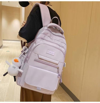 Student Backpack for Teen Girls Boys Preppy Elementary Middle School College Bookbags Cute Aesthetic Trendy Daypack (Purple) - color: Purple
