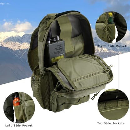 Rover Sling Pack Tactical Shoulder Sling Bag Backpack with Bottle Holder Crossbody Chest Bag, Olive - color: Olive