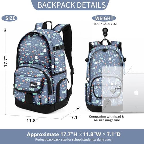 rickyh style School Backpack Travel Bag for Men & Women Lightweight College Back Pack with Laptop Compartmen - color: 04hdsj