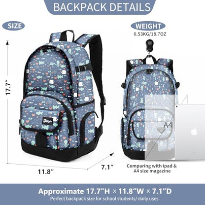 rickyh style School Backpack Travel Bag for Men & Women Lightweight College Back Pack with Laptop Compartmen - color: 04hdsj