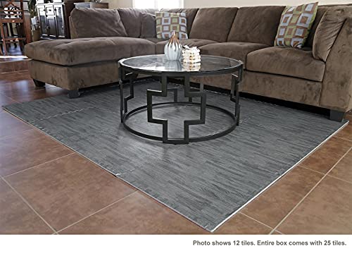 100 Sq. Ft 3/8 Inch Thick Printed Foam Tiles Interlocking Foam Mat, Sea Haze Grey Wood Grain Style Print, (24"x24", 25 pcs), Protective Flooring for Home, Exercise or Trade Show - color: Sea Haze Grey