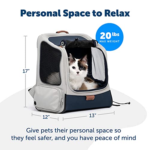 PetSafe Happy Ride Backpack Pet Carrier - Perfect for Dogs & Cats up to 20lbs - Mesh Windows for Comfortable Travel - Harness Tether for Safety - Easy Access Treat Opening - Can be Secured in the Car