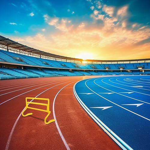 MAGICLULU Adjustable Football Agility Training Hurdles Set, Foldable Portable Soccer Speed Workout Equipment with Height Regulation for Football and Basketball Training