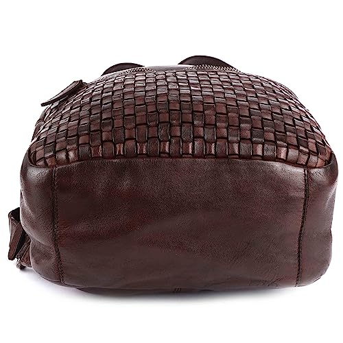 Brown Leather Backpack for Men & Women, 20L Capacity - color: Brown