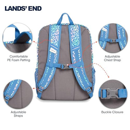 Lands' End Unisex Kids Medium ClassMate Lightweight Durable Elementary School Backpack, Sky Blue - color: Sky Blue