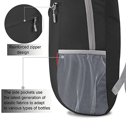 ZOMAKE Lightweight Packable Backpack 20L,Foldable Backpacks Small Daypack for Hiking Water Resistant Day Bag for Travel(Black) - color: Black