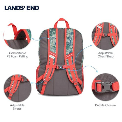 Lands' End Unisex Kids Large ClassMate Lightweight Durable Elementary School Backpack, Dusty Olive - color: Dusty Olive