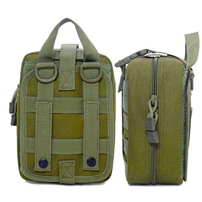 1000D Molle Ifak Pouch Rip Away, Tactical Tear Away Medical Pouch Empty, Military First Aid Pouch Bag Only for Camping Hiking Travel - color: Army Green