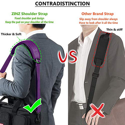 ZINZ Bag Shoulder Strap, Padded Adjustable Shoulder Strap Replacement - color: Purple, size: 57"