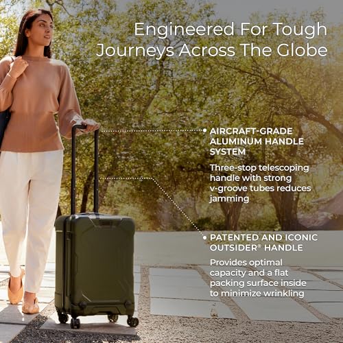 Briggs & Riley 22 Inch Carry-On Luggage with Wheels - Small Rolling Hard Shell Heavy Duty Suitcase with Front Laptop Compartment - 360 Spinner Wheels - Torq Collection - Hunter Green - color: Hunter, size: 22'"