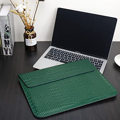 Lightweight Green Crocodile PU Leather Sleeve for 15-16 Inch Laptops - color: Green