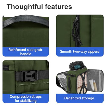 Carry On Travel Backpack with Shoe Compartment Flight Approved Laptop Backpack Expandable Work Business Backpack for Women Men Casual Daypack, Dark Green - color: Dark Green, style: A