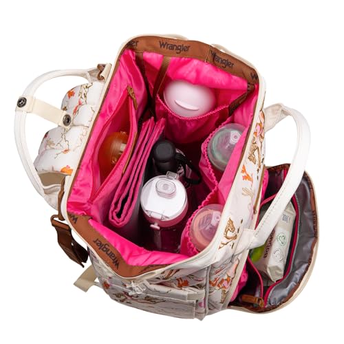 Montana West Wrangler Diaper Bag Backpack Aztec Callie Bag Travel Backpack Purses Western Multi-Function Baby Bags for Mom - color: 3pcs Light Pink