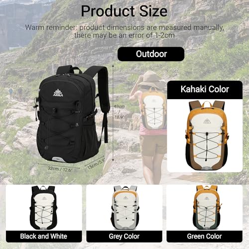 25L Lightweight Backpack for Cycling or Hiking, Hydration Pack Water Resistant,Climbing Backpack for Men Women (BLACK) - color: Black