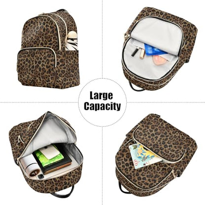 ALAZA Mini Backpack Purse for Women Lightweight Girls Small Size Cheetah Leopard Print Animal School Teens College Traveling - color: Cheetah Leopard Print Animal, size: Small