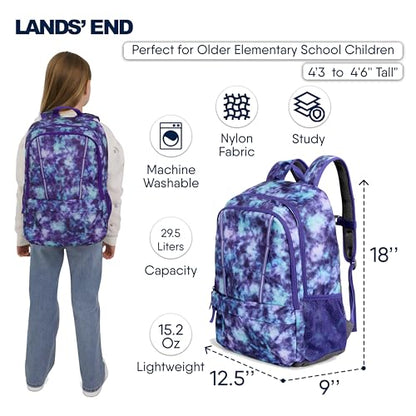 Lands' End Unisex Kids Large ClassMate Lightweight Durable Elementary School Backpack, Plum - color: Plum
