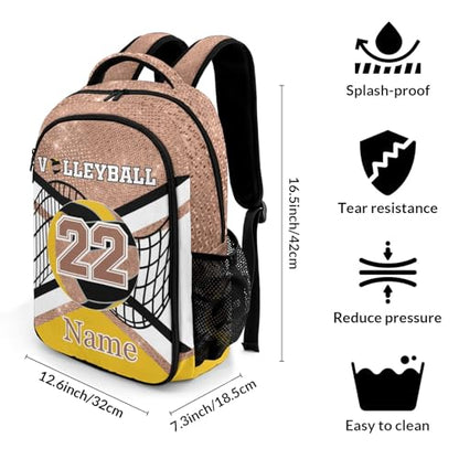 Rose Gold Volleyball Print Customized Waterproof Backpacks Shoulders Daypacks Bags - color: Muilti 24