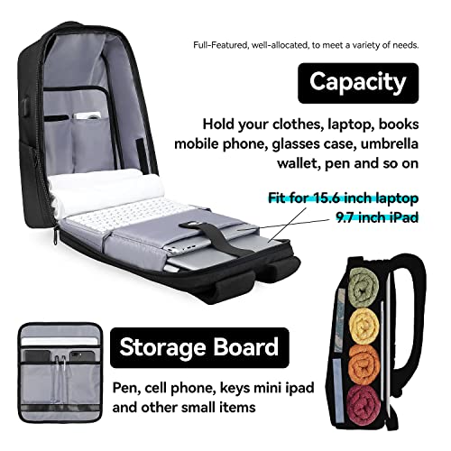 MARK RYDEN Anti Theft Backpack with TSA Approved Lock and Scratch Resistant Shell, Waterproof Travel Backpack, USB Laptop Backpack for Men Fits 15.6 Inch Notebook