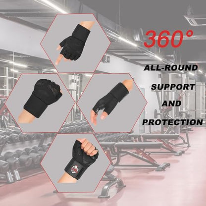 Spartan Gym Gloves for Men & Women – Weight Lifting Gloves with Wrist Support, Full Palm Protection, Breathable Non-Slip Grip for Weightlifting, Workout, Training, Fitness, Crossfit, Exercise - size: Large