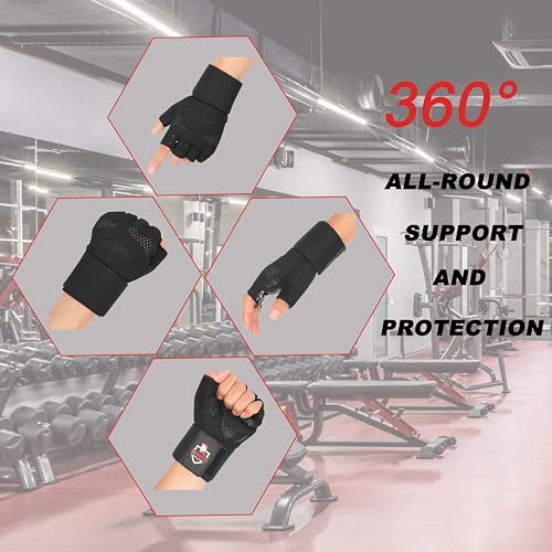 Spartan Gym Gloves for Men & Women – Weight Lifting Gloves with Wrist Support, Full Palm Protection, Breathable Non-Slip Grip for Weightlifting, Workout, Training, Fitness, Crossfit, Exercise - size: Medium