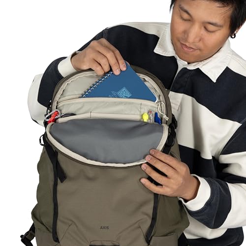 Osprey Axis Laptop Backpack – Sleek Everyday Pack with Laptop Sleeve, Water Bottle Pockets & Compression Straps - color: Earl Grey