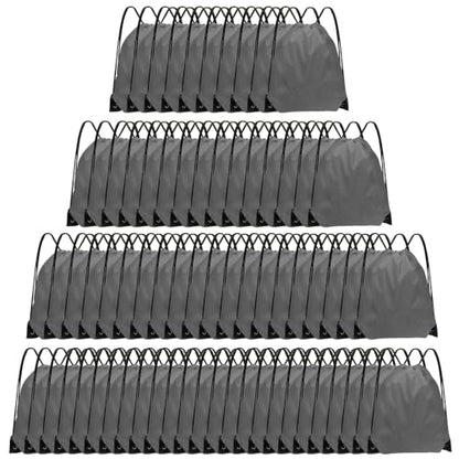 Grneric Drawstring Backpack Bulk 70Pcs String Backpack Drawstring Bags Cinch Bag Sackpack for Men Women Gym(Grey) - color: Grey