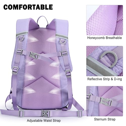 23L Lightweight Hiking Backpack, Travel Daypack with Pole Holder, Black - color: 23l-black