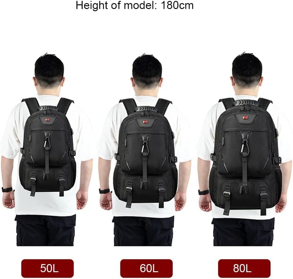 DUSLANG Travel laptop backpack, Extra Large 80L Traveling College Backpack,Large Capacity Backpack for Men Women,Fits 17 Inch Computer, USB Charging Port, Black - color: 80l Black With Shoes Storage Bag