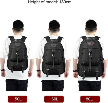 DUSLANG Travel laptop backpack, Extra Large 80L Traveling College Backpack,Large Capacity Backpack for Men Women,Fits 17 Inch Computer, USB Charging Port, Black - color: 80l Black With Shoes Storage Bag