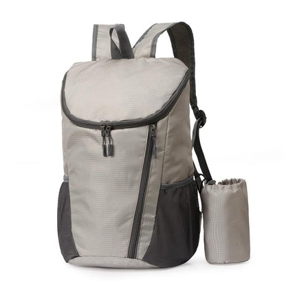 Hiking Backpack, Waterproof Wearable Lightweight Backpack, Foldable Outdoor Travel Camping Daypack - color: Grey