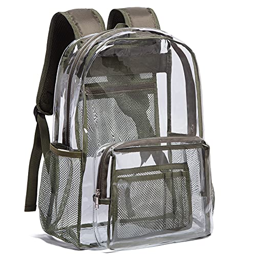 Vorspack Clear Backpack - Heavy Duty PVC Transparent See Through Backpack for College & Workplace - color: Green, size: Large