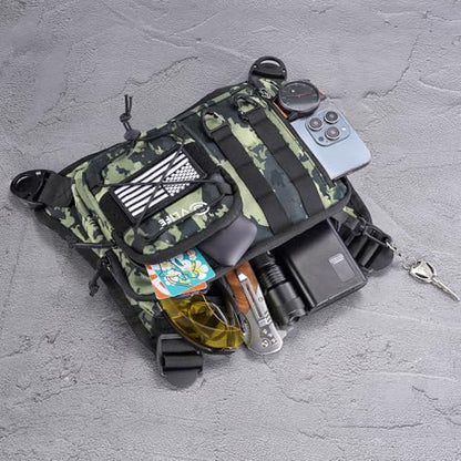 CVLIFE Outdoor Chest Bag for Men, Tactical Chest Pack, Adjustable Running Vest Bag, Lightweight Anti-theft EDC Rig for Hiking - color: Auriclash