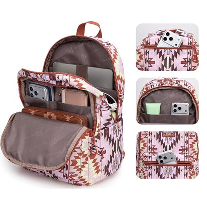 Montana West Backpack Purse for Women Western Aztec Backpack Purse Lightweight Casual Daypack for Travel - color: C-light Brown