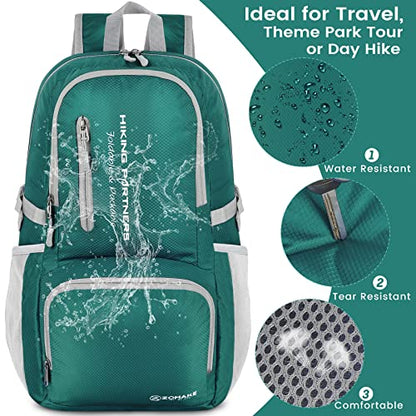 ZOMAKE Lightweight Packable Backpack, 35L Light Foldable Hiking Backpacks Water Resistant Collapsible Daypack for Travel(Dark Green) - color: Dark Green