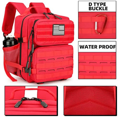 9L Mini Tactical Backpack for Men and Women Tactical Backpack Small for Hiking Small Tactical Bag Fitness Pack - color: Red