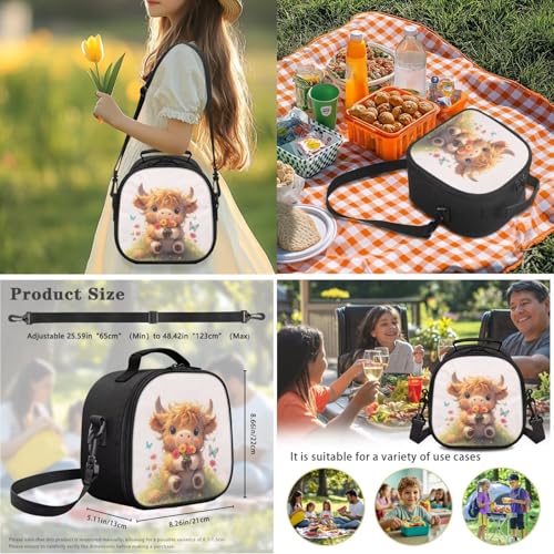 Kids Backpack 3 PCS Set Cartoon Highland Cow Backpacks Set for Boys Girls 3 in 1 School Bag Bookbag with Lunch Box Pen Bag Set for Elementary Kindergarten - color: Highland Cow