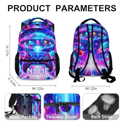 Boys Gaming Backpack Personalized Kids Backpacks for Back to School - Cool Large Capacity Custom Bookbag for School Camping Travel - color: Yellow