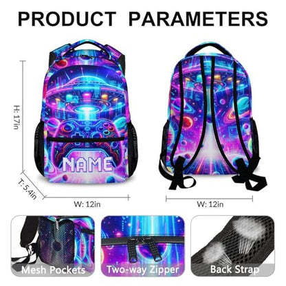 Boys Gaming Backpack Personalized Kids Backpacks for Back to School - Cool Large Capacity Custom Bookbag for School Camping Travel - color: Yellow