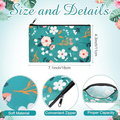 Reginary 20 Pcs Makeup Bags Gifts for Women Canvas Cosmetic Bags with Zipper Mothers Day Bulk Gift Travel Purse Organizer Pouch Accessory, Toiletry Large Capacity,7 x 4.3 Inch - style: Flower