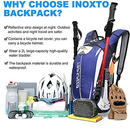 INOXTO Hydration Pack Backpack，18L Hydration Pack Lightweight Water Backpack with 2L Water Bladder Bag Daypack for Hiking Running Cycling Camping Hunting for Women Men