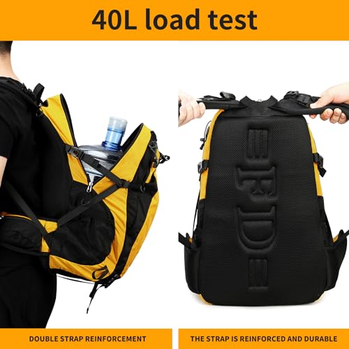 FENGDONG 40L Waterproof Lightweight Outdoor Daypack Hiking,Camping,Travel Backpack for Men Women Yellow - color: Yellow