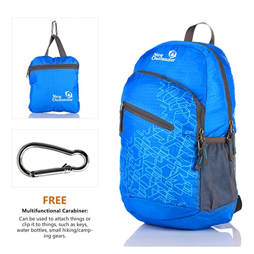 Outlander Packable Handy Lightweight Travel Hiking Backpack Daypack-Light Blue - color: Light Blue, size: 20L