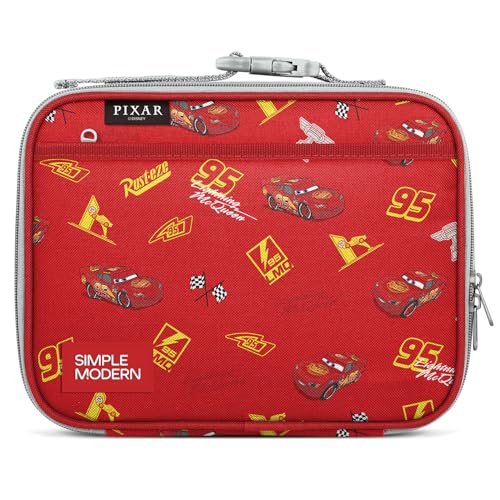 Simple Modern Disney Kids Lunch Box for School | Reusable Insulated Lunch Bag for Toddler, Girl, and Boy | Meal Containers with Exterior & Interior Pockets | Hadley Collection | Cars Lightning Speed - color: Disney: Cars Lightning Speed