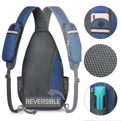 G4Free Sling Bag for Men and Women, RFID Blocking Crossbody Bag, Lightweight Sling Backpack for Travel, Hiking, Walking and Daily Use - color: Dark Blue